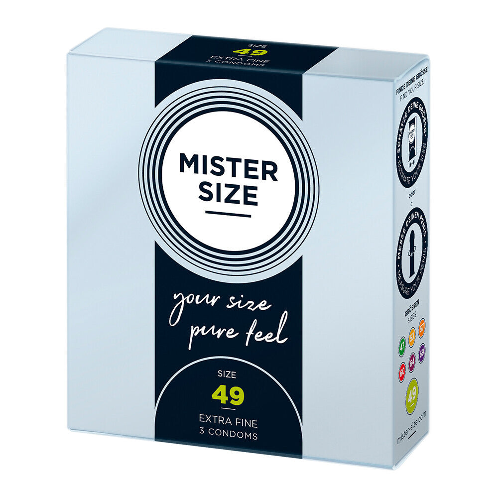 PlayBound UK adult toys & lingerie: mister size 49mm your size pure feel condoms 3 pack