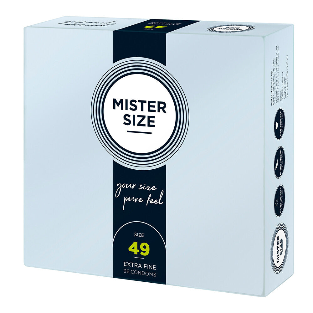 PlayBound UK adult toys & lingerie: mister size 49mm your size pure feel condoms 36 pack