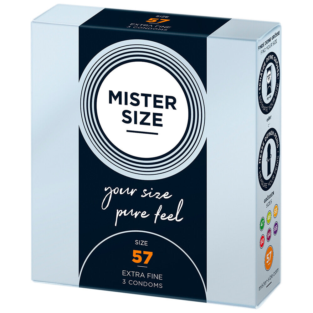 PlayBound UK adult toys & lingerie: mister size 57mm your size pure feel condoms 3 pack