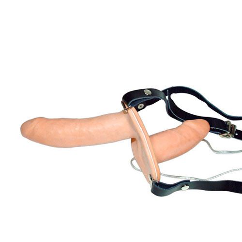 PlayBound UK adult toys & lingerie: vibrating flesh strap on duo vibrating dongs