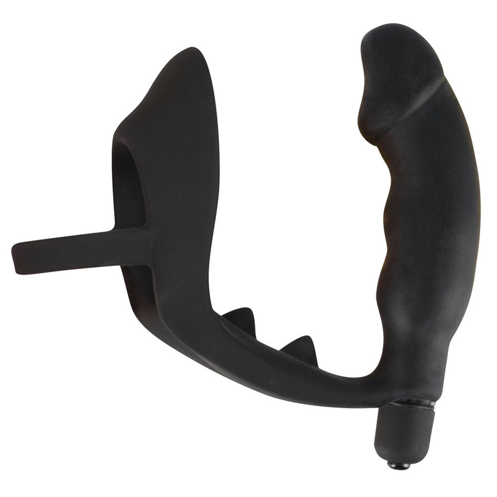 PlayBound UK adult toys & lingerie: black velvets cock ring and vibrating anal plug