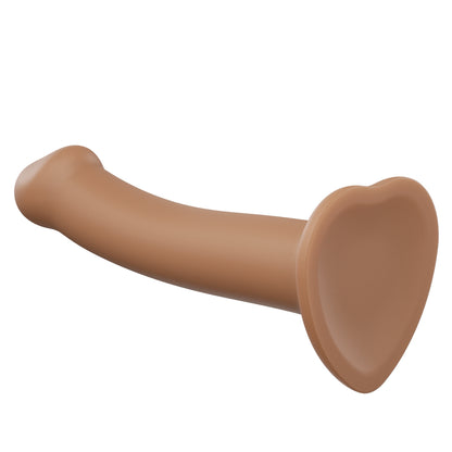 PlayBound UK adult toys & lingerie: strap on me silicone dual density bendable dildo small caramel