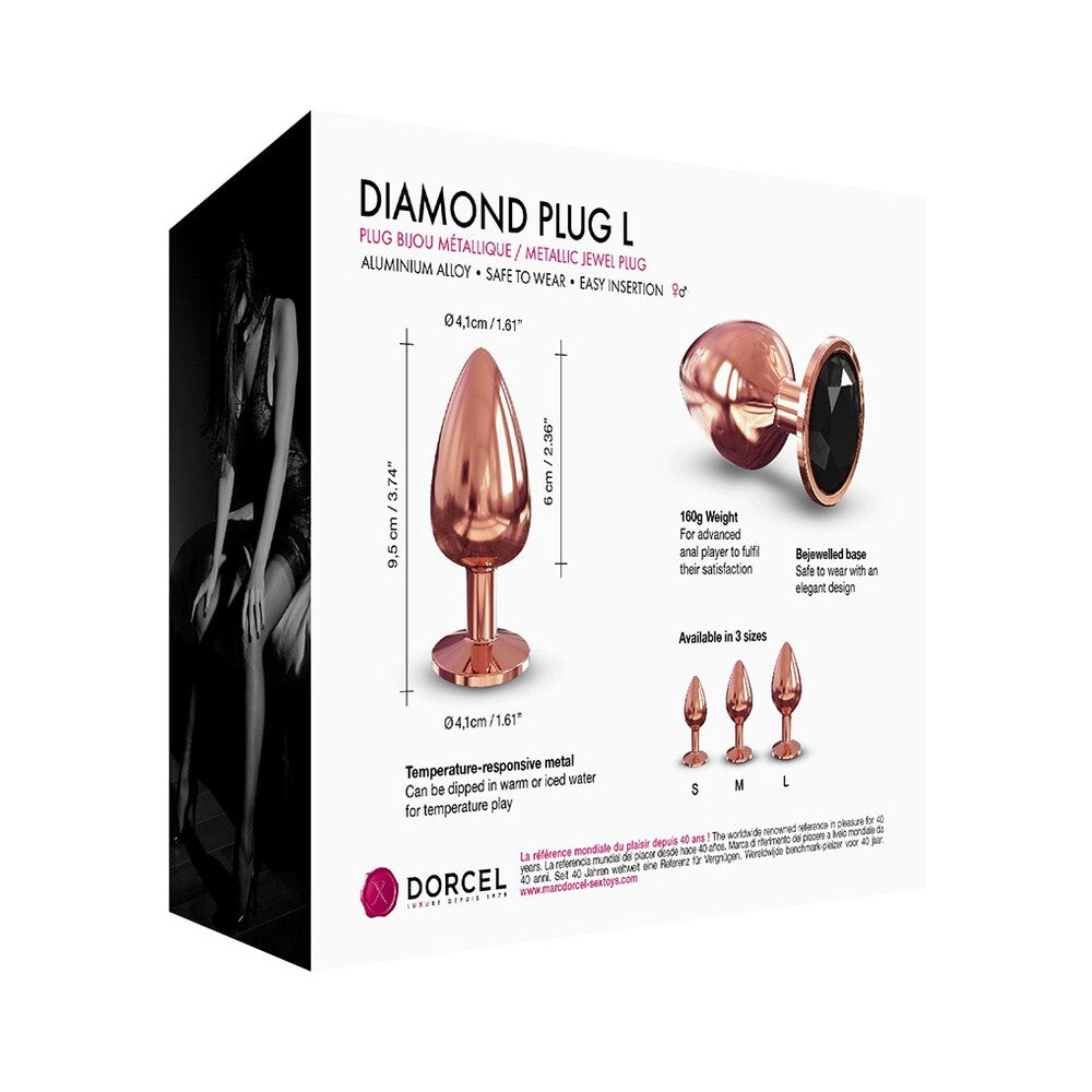PlayBound UK adult toys & lingerie: dorcel diamond butt plug rose gold large