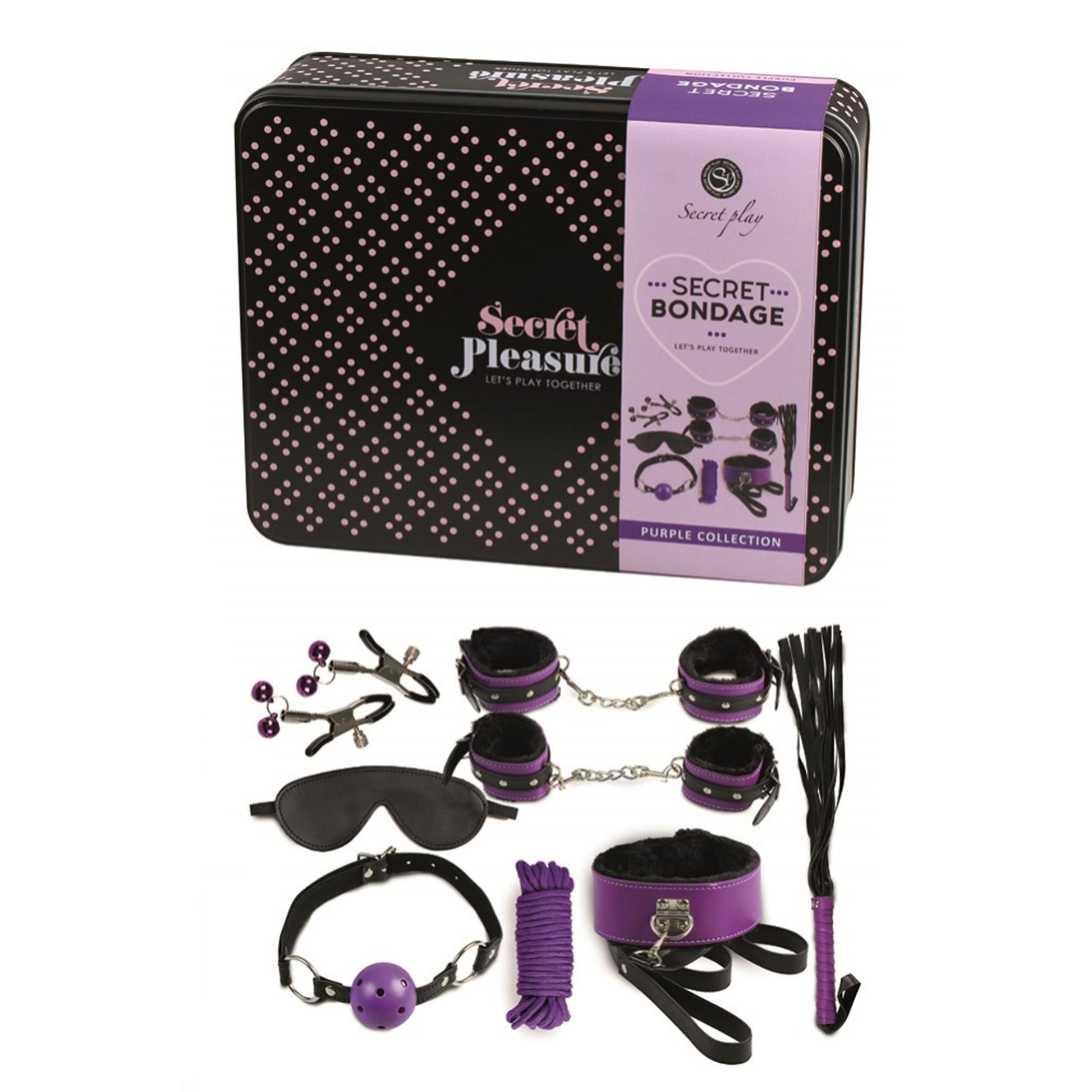 PlayBound UK adult toys & lingerie: secret bondage kit black and purple collection