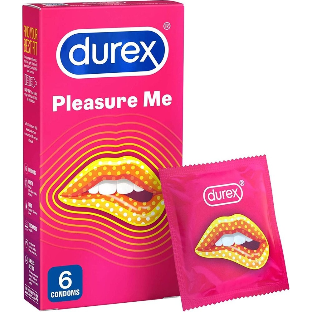 PlayBound UK adult toys & lingerie: durex pleasure me ribbed and dotted condoms 6 pack