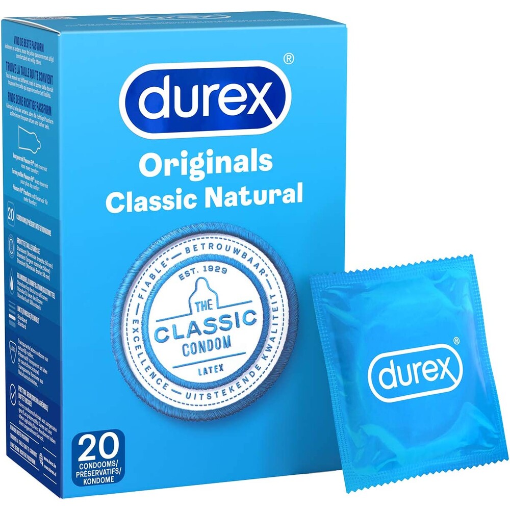 PlayBound UK adult toys & lingerie: durex originals classic natural condoms 20 pack