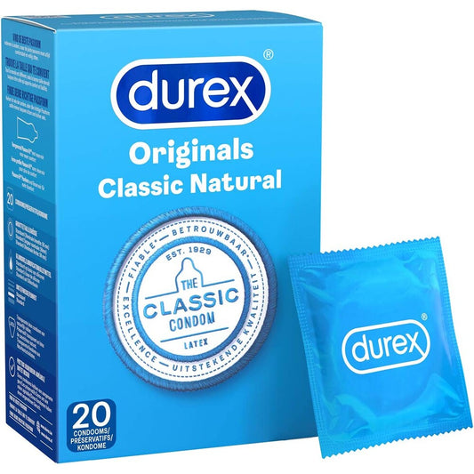 PlayBound UK adult toys & lingerie: durex originals classic natural condoms 20 pack