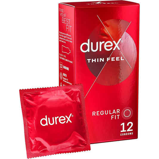 PlayBound UK adult toys & lingerie: durex thin feel regular fit condoms 12 pack