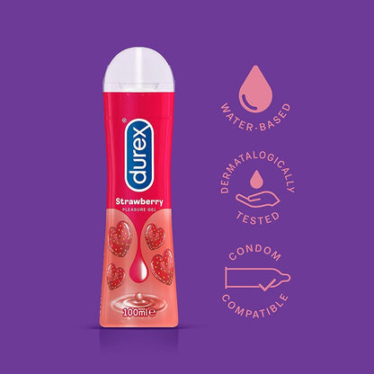 PlayBound UK adult toys & lingerie: durex strawberry gel lubricant 100ml