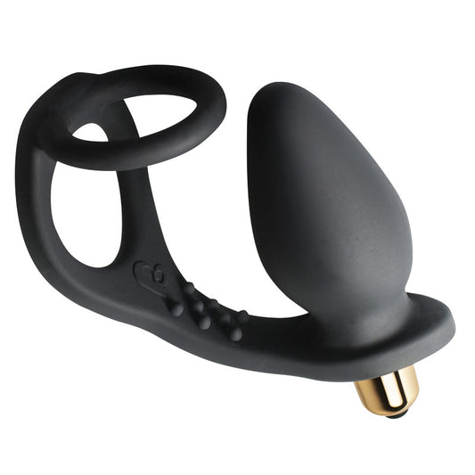 PlayBound UK adult toys & lingerie: rocks off 7 speed rozen cockring and anal plug black