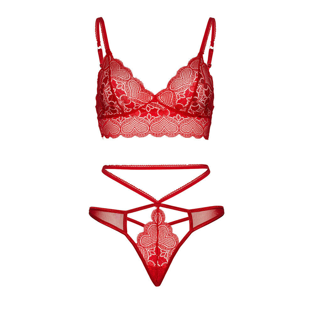 PlayBound UK adult toys & lingerie: leg avenue sweetheart lace bralette set red