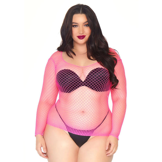 PlayBound UK adult toys & lingerie: leg avenue net long sleeved shirt plus size uk 18 to 22