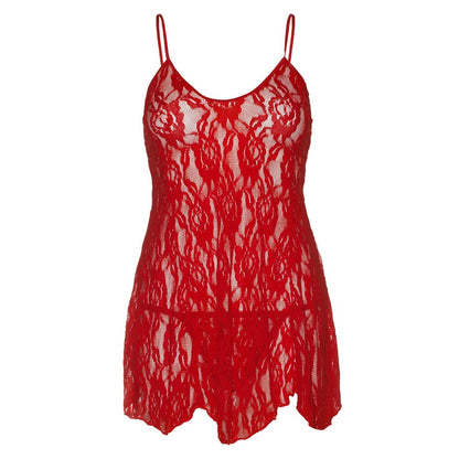 PlayBound UK adult toys & lingerie: leg avenue rose lace flair chemise red uk 14 to 18