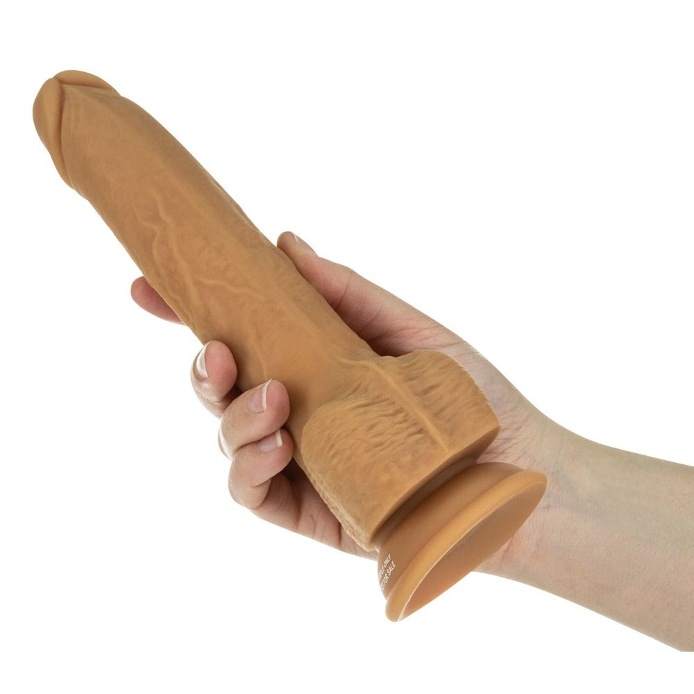 PlayBound UK adult toys & lingerie: naked attraction 9 inch thrusting dildo caramel