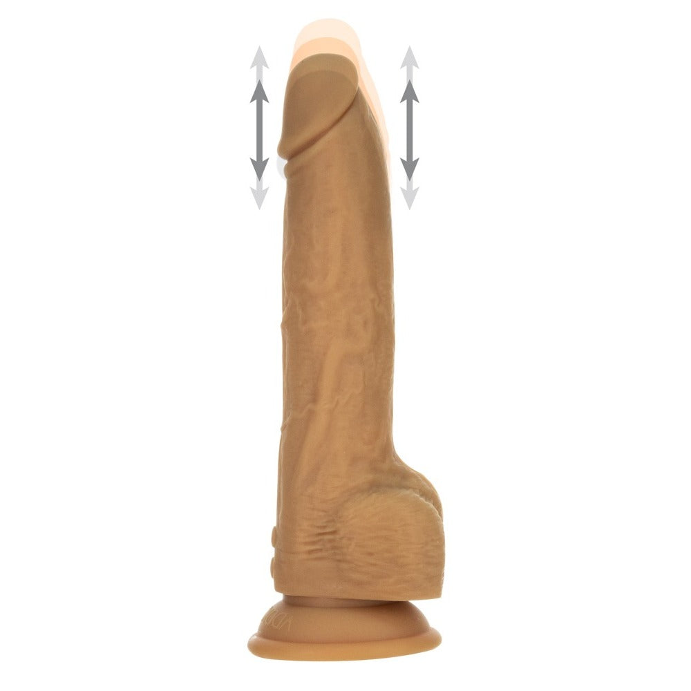 PlayBound UK adult toys & lingerie: naked attraction 9 inch thrusting dildo caramel