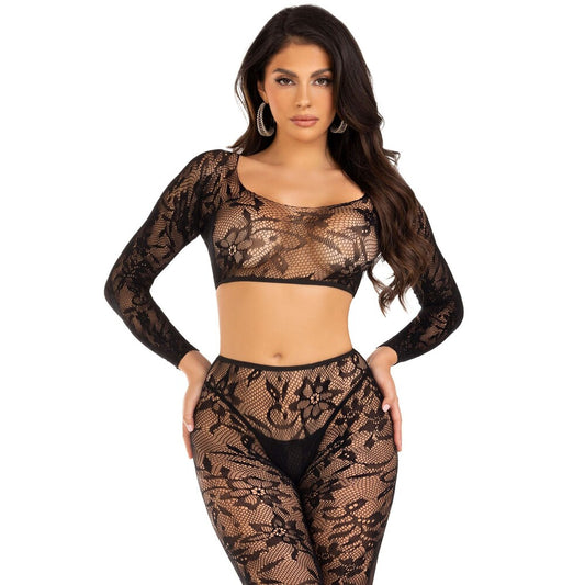 PlayBound UK adult toys & lingerie: leg avenue crop top and footless tights uk 6 to 12