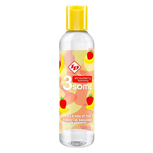 PlayBound UK adult toys & lingerie: id 3some strawberry banana 3 in 1 lubricant 118ml