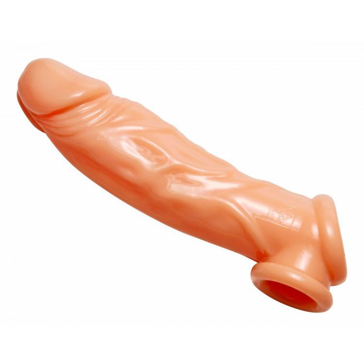 PlayBound UK adult toys & lingerie: realistic flesh penis enhancer and ball stretcher 8 inches