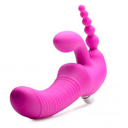 PlayBound UK adult toys & lingerie: regal rider vibrating silicone strapless strap on triple g dildo