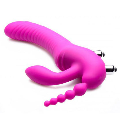 PlayBound UK adult toys & lingerie: regal rider vibrating silicone strapless strap on triple g dildo