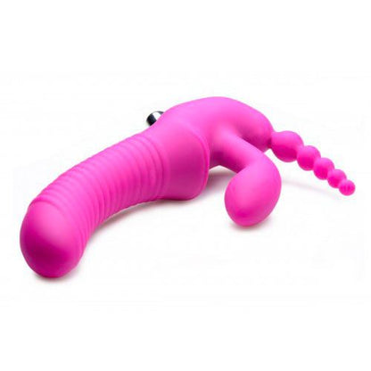 PlayBound UK adult toys & lingerie: regal rider vibrating silicone strapless strap on triple g dildo