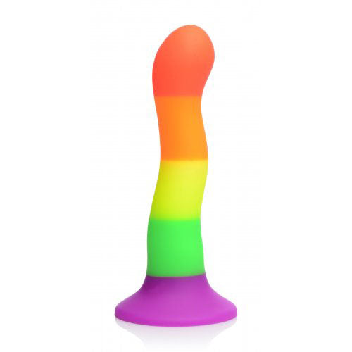 PlayBound UK adult toys & lingerie: proud rainbow silicone dildo with harness