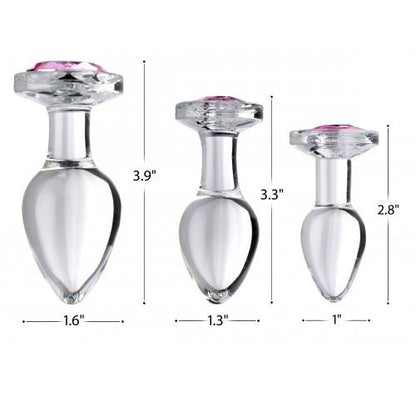 PlayBound UK adult toys & lingerie: pink gem glass anal plug set