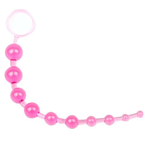 PlayBound UK adult toys & lingerie: pink chain of 10 anal beads