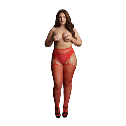 PlayBound UK adult toys & lingerie: le desir suspender rhinestone pantyhose red uk 14 to 20