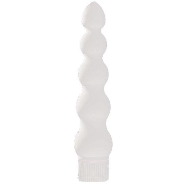 PlayBound UK adult toys & lingerie: white nights 7 inch ribbed anal vibrator