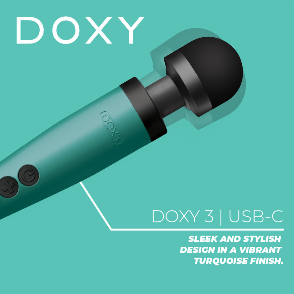 PlayBound UK adult toys & lingerie: doxy wand 3 turquoise usb powered