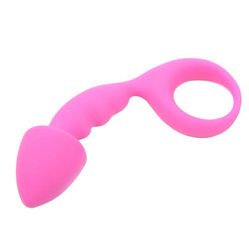 PlayBound UK adult toys & lingerie: pink silicone curved comfort butt plug