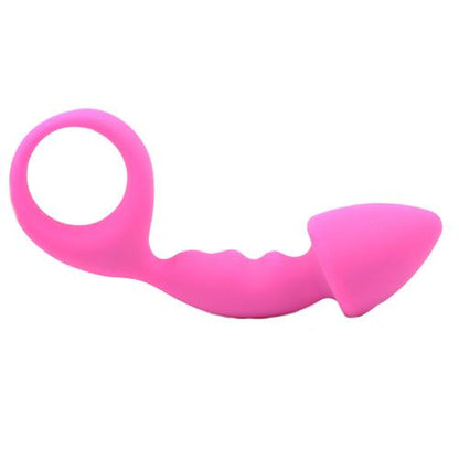 PlayBound UK adult toys & lingerie: pink silicone curved comfort butt plug