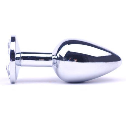 PlayBound UK adult toys & lingerie: large metal anal plug with clear crystal