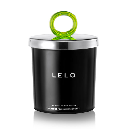 PlayBound UK adult toys & lingerie: lelo snow pear and cedarwood flickering touch massage candle