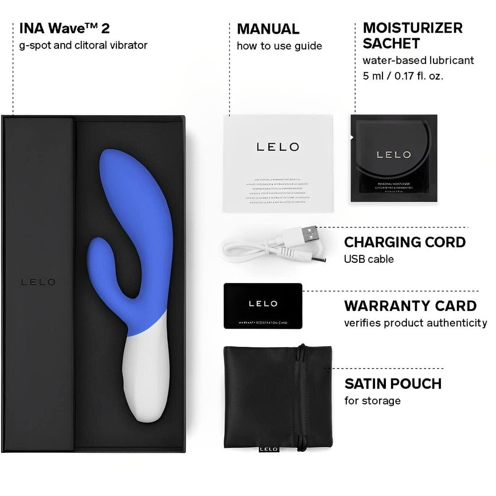 PlayBound UK adult toys & lingerie: lelo ina wave 2 luxury rechargeable vibe blue