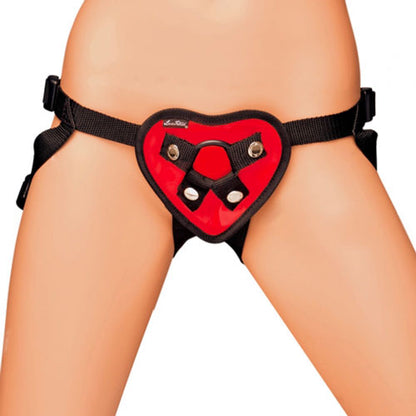 PlayBound UK adult toys & lingerie: lux fetish red heart strap on harness