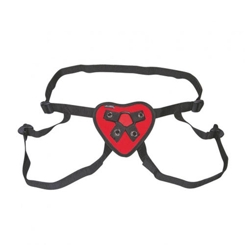 PlayBound UK adult toys & lingerie: lux fetish red heart strap on harness