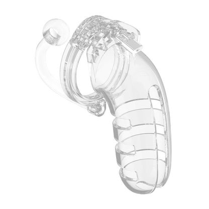 PlayBound UK adult toys & lingerie: man cage 12 male 5 5 inch clear chastity cage with anal plug