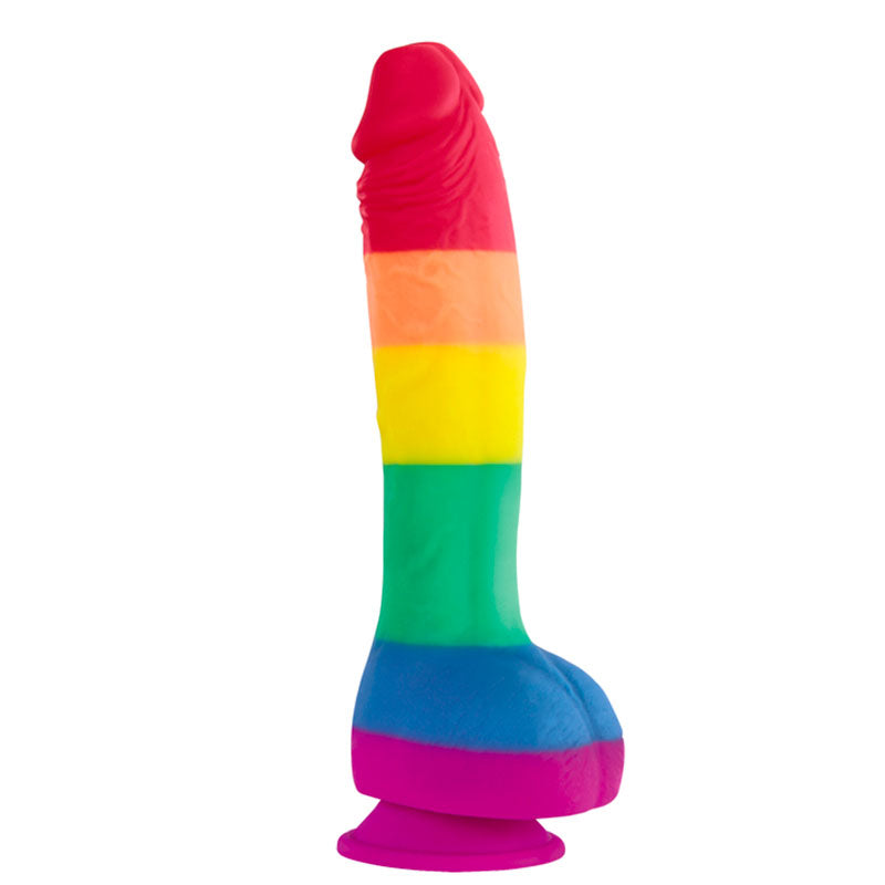 PlayBound UK adult toys & lingerie: colours pride edition 8 inch realistic silicone dildo with balls