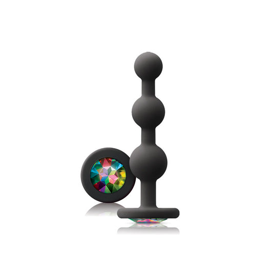 PlayBound UK adult toys & lingerie: glams black ripple anal plug rainbow gem