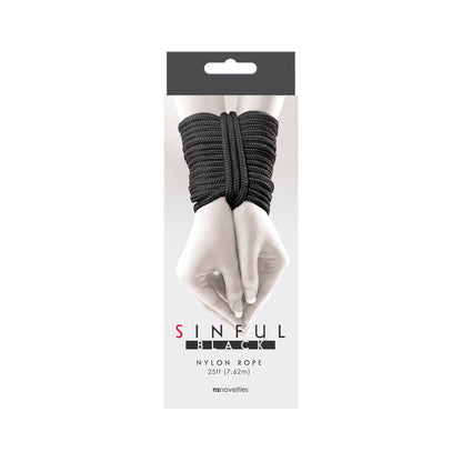 PlayBound UK adult toys & lingerie: sinful 25 foot nylon rope black