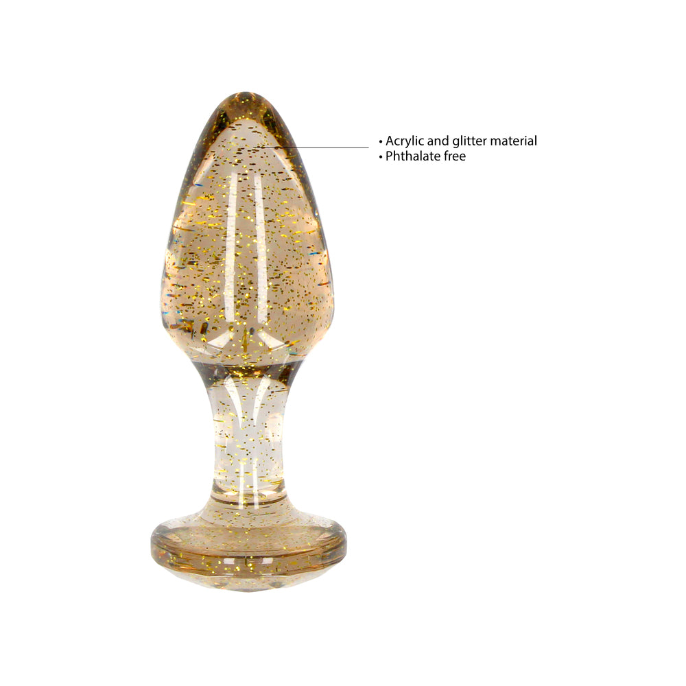 PlayBound UK adult toys & lingerie: ouch golden glitter acrylic butt plug set