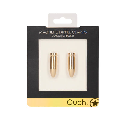 PlayBound UK adult toys & lingerie: ouch magnetic nipple clamps diamond bullet gold