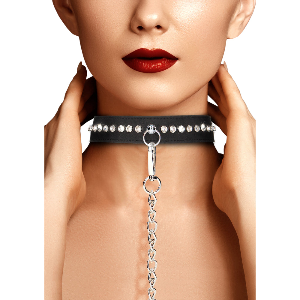 PlayBound UK adult toys & lingerie: ouch diamond studded collar with leash