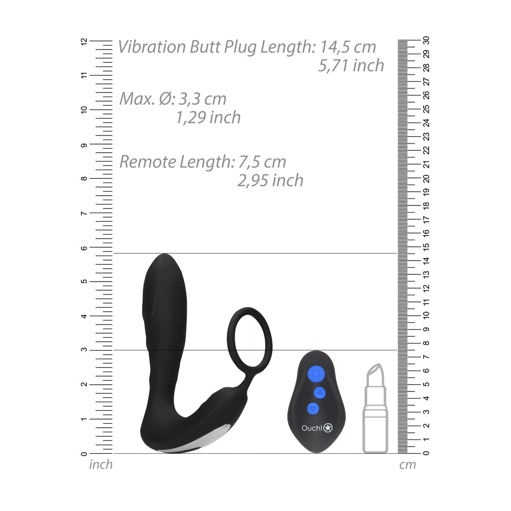 PlayBound UK adult toys & lingerie: ouch e stimulation and vibration butt plug and cock ring