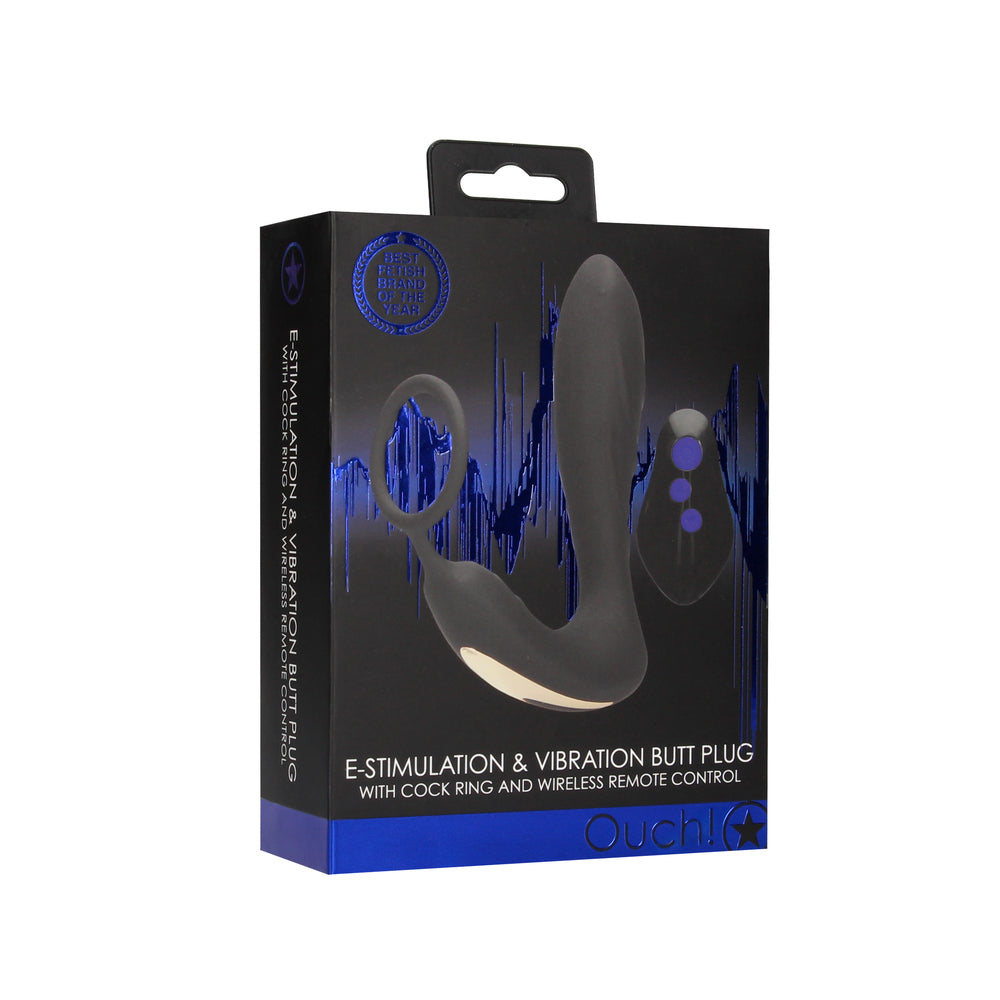 PlayBound UK adult toys & lingerie: ouch e stimulation and vibration butt plug and cock ring