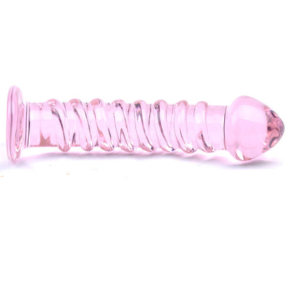 PlayBound UK adult toys & lingerie: textured pink glass dildo