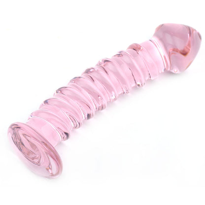 PlayBound UK adult toys & lingerie: textured pink glass dildo