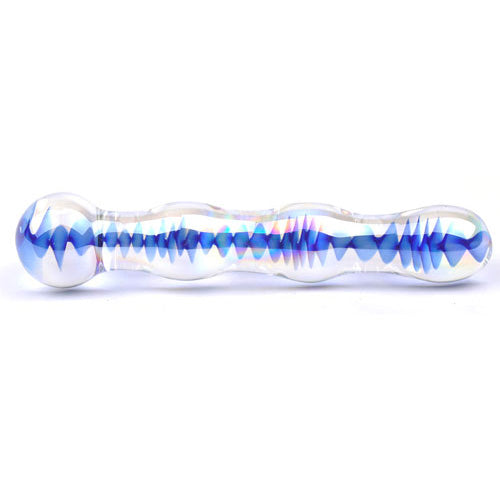 PlayBound UK adult toys & lingerie: blue wavy glass dildo